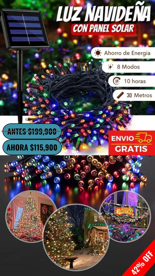 luces con panel solar-multicolor